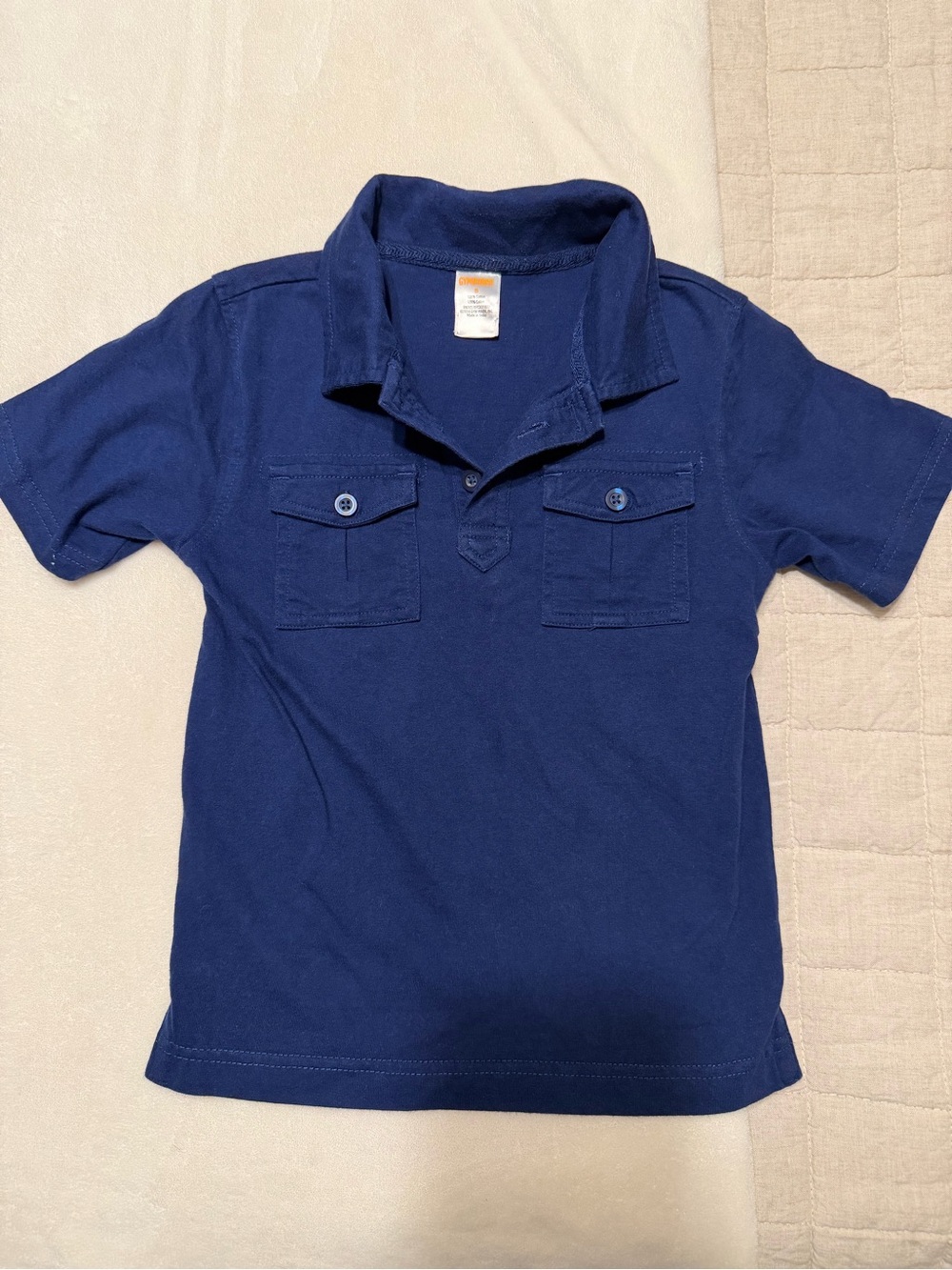 Boys navy blue short-sleeve polo, Sz 5 Gymboree